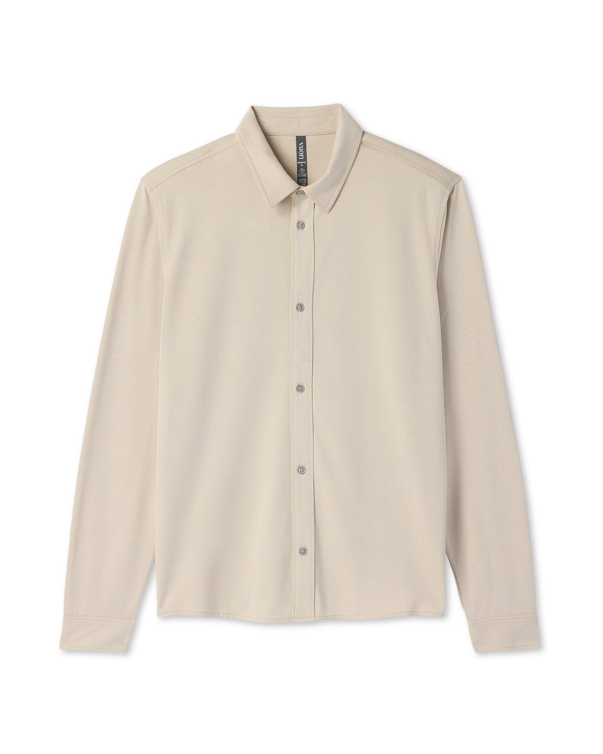 Long Sleeve Knit Oxford Button Down Men's Trench Shirt - Image 6