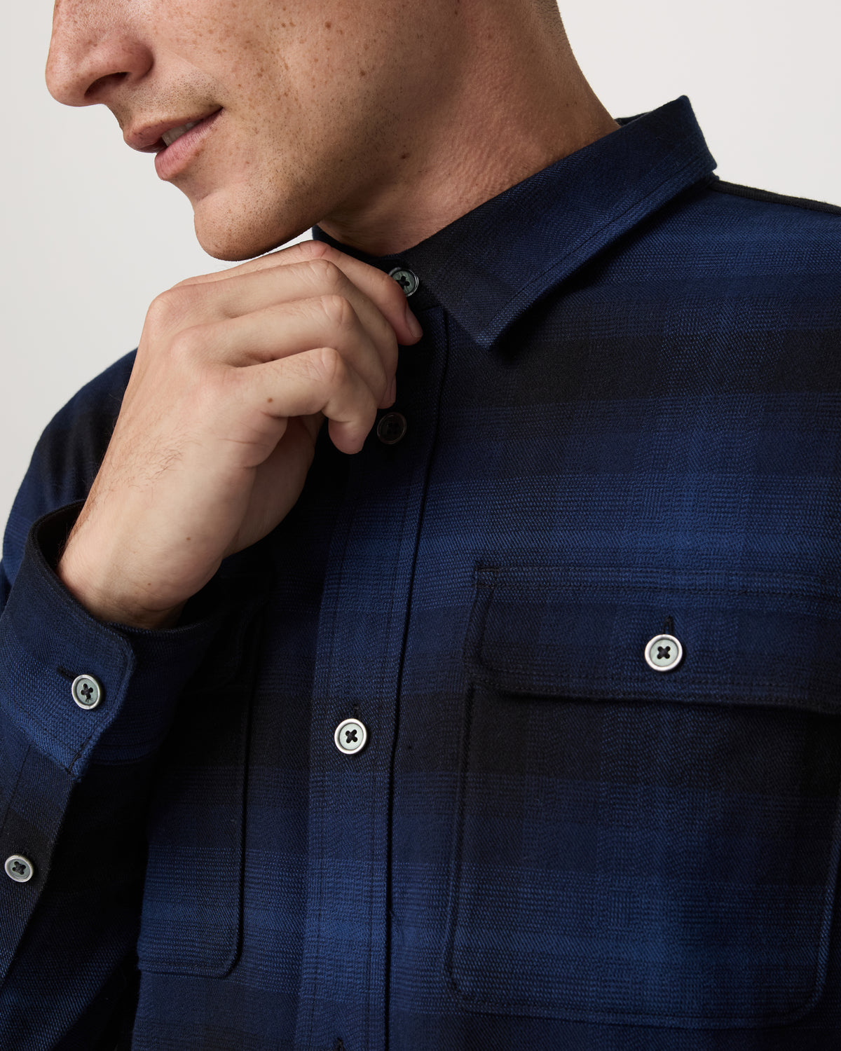 Long Sleeve Flannel Button Down Men's Blue Coast Shirt