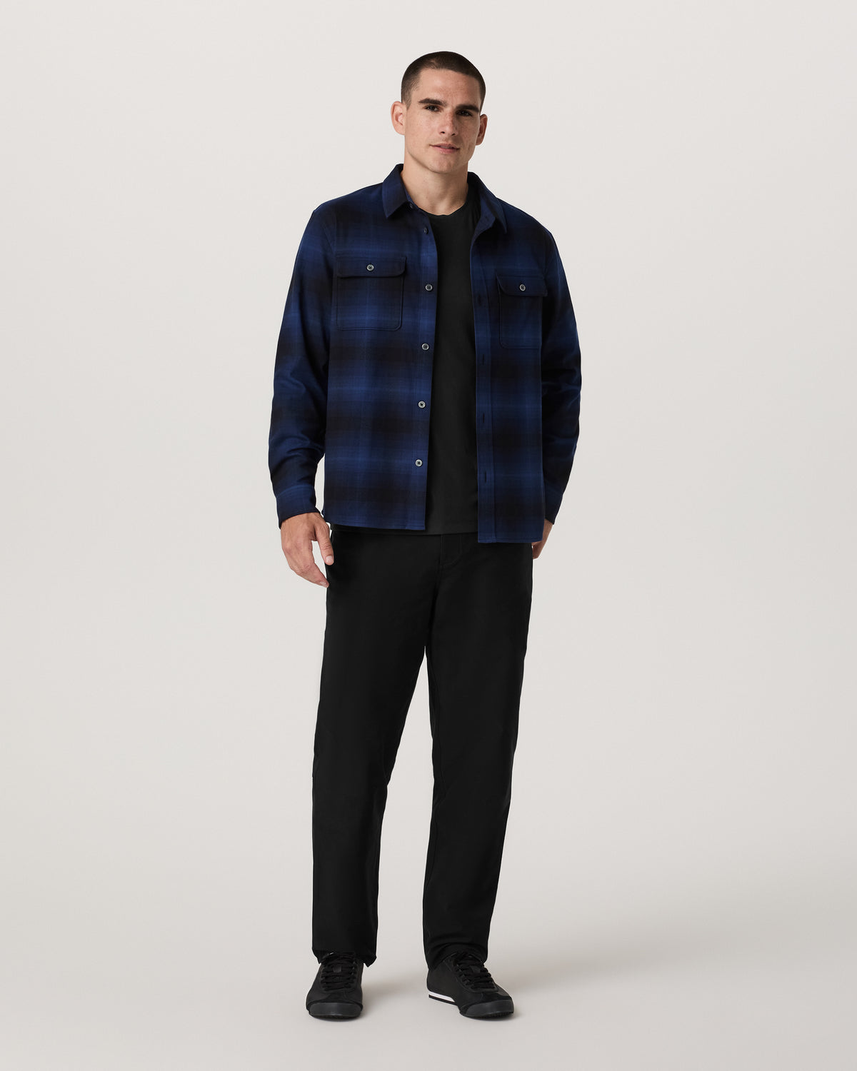 Long Sleeve Flannel Button Down Men's Blue Coast Shirt - Image 2
