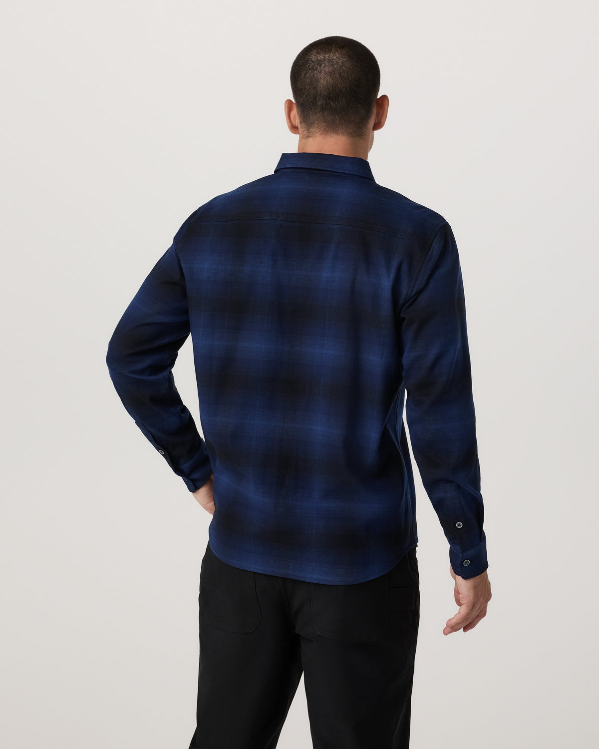 Long Sleeve Flannel Button Down Men's Blue Coast Shirt - Image 4