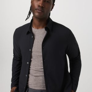Long Sleeve Manhattan Button Down Men's Black Shirt