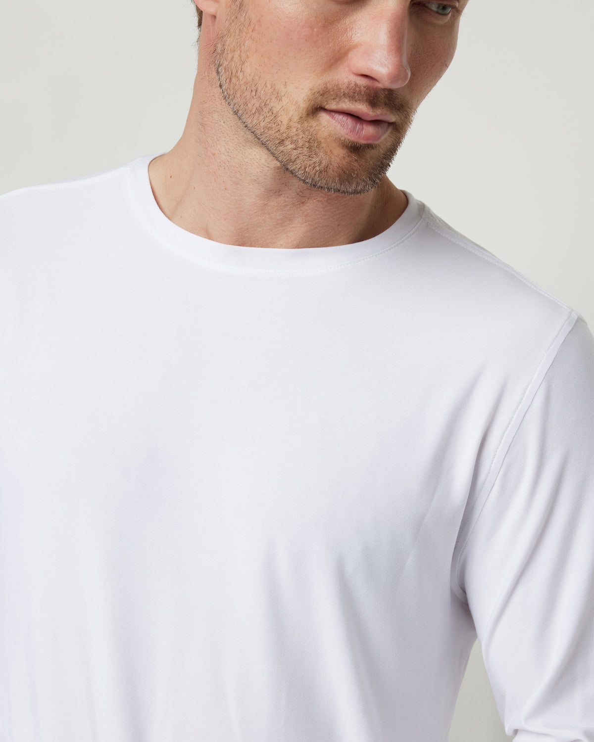 Long Sleeve Strato Tech Tee Men's White Shirt - Image 3