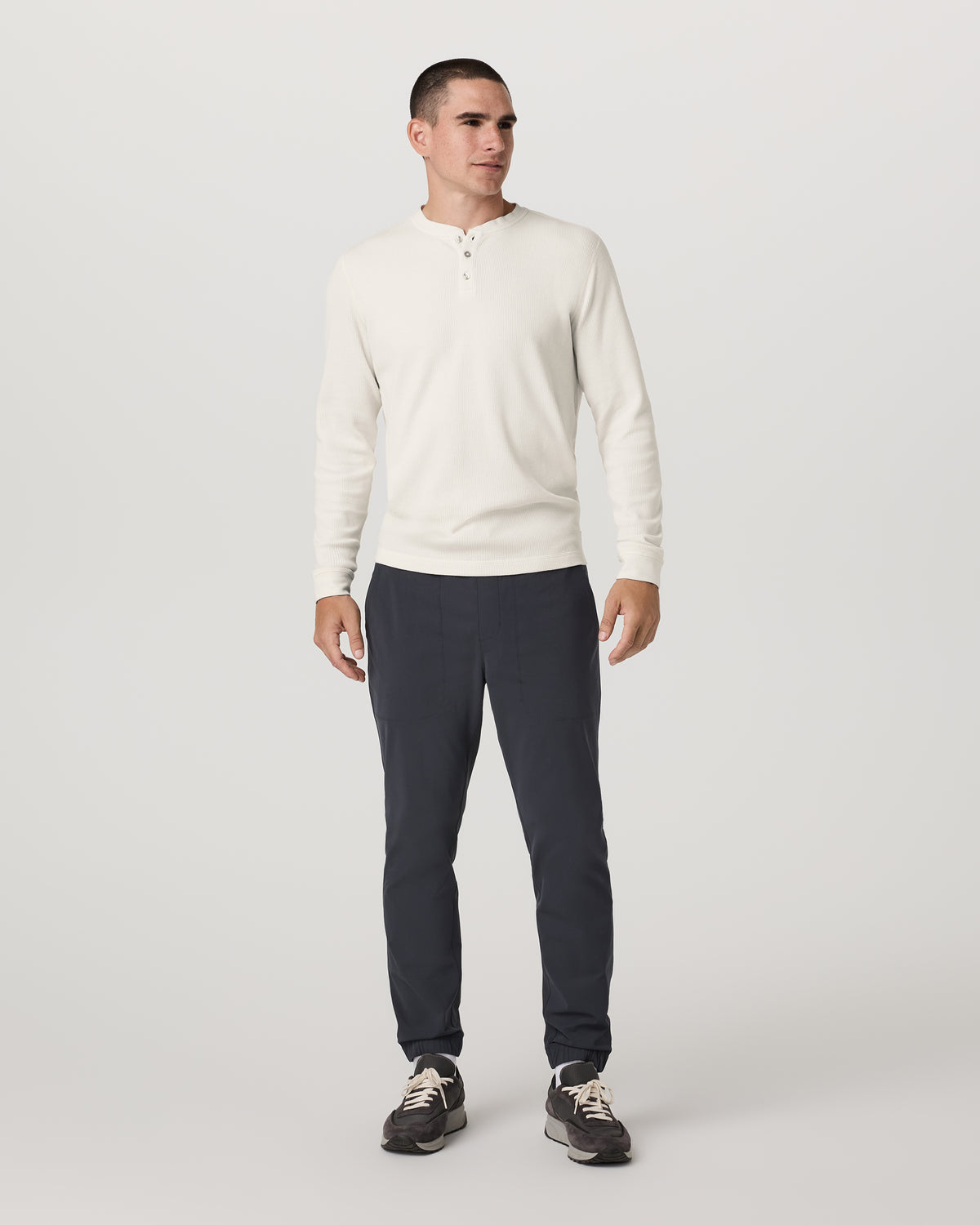 Waffle Henley Men's Marshmallow Henley Top - Image 4