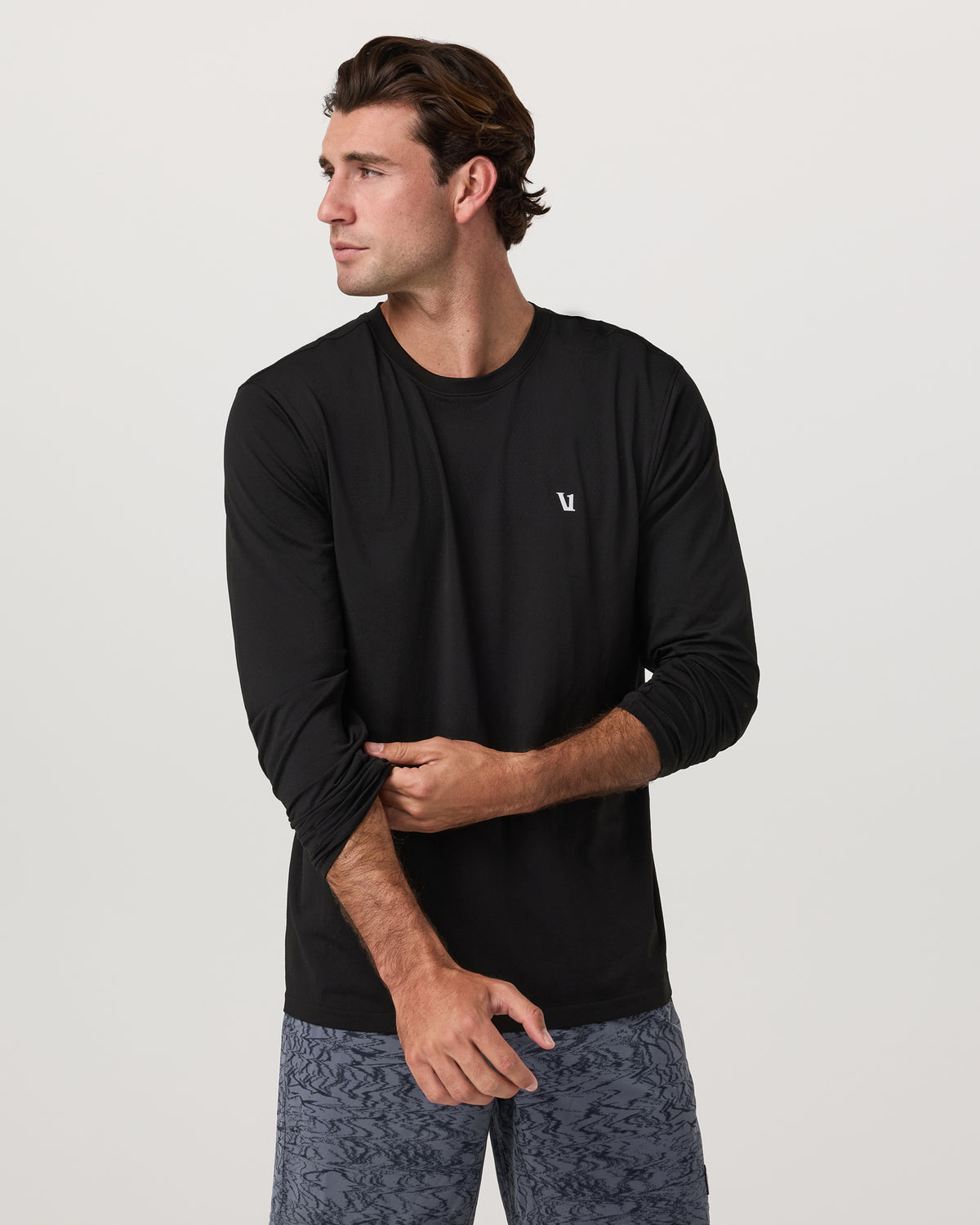 Men's Long Sleeve Clearview Seamless Tee Black - Image 2