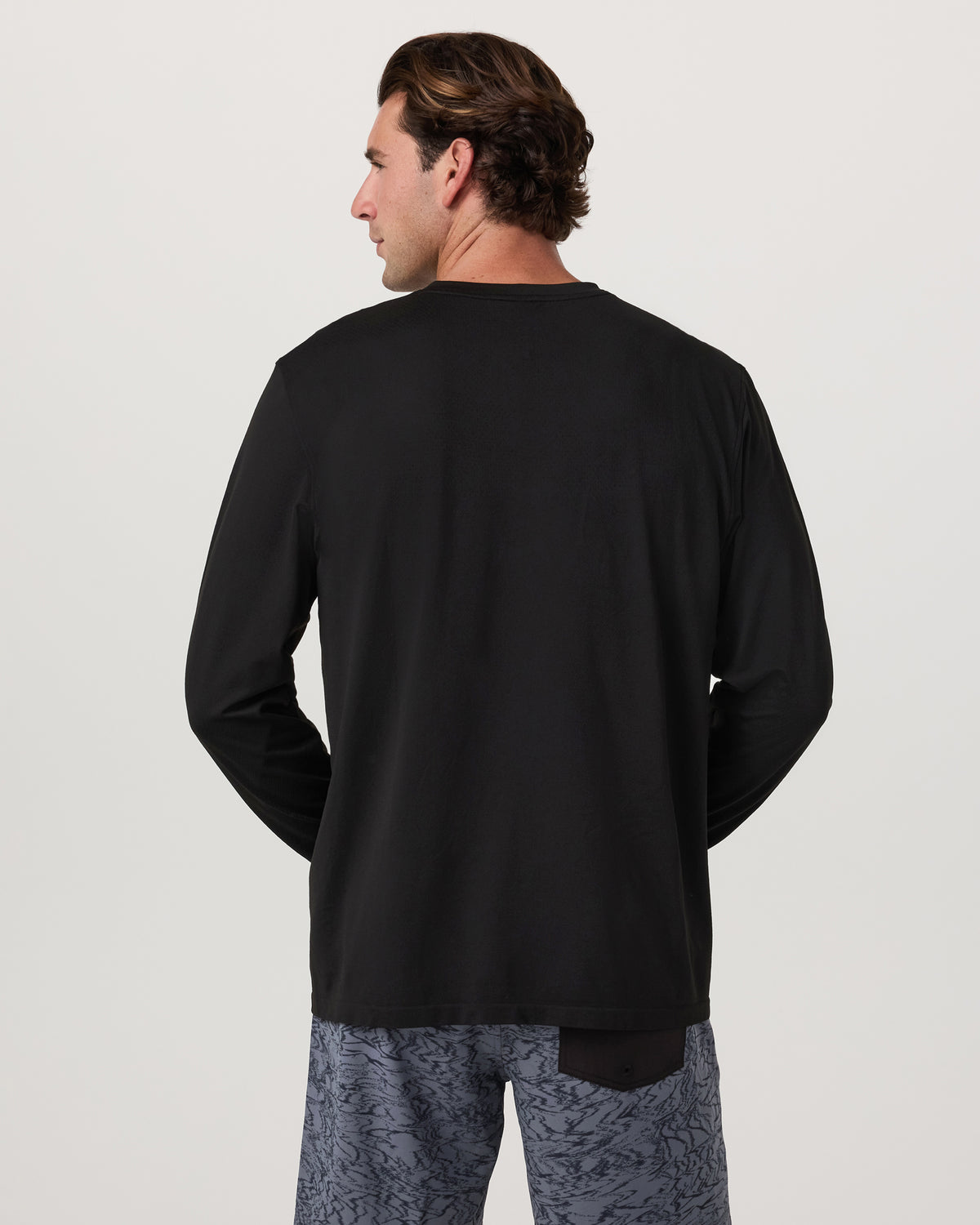 Men's Long Sleeve Clearview Seamless Tee Black - Image 3