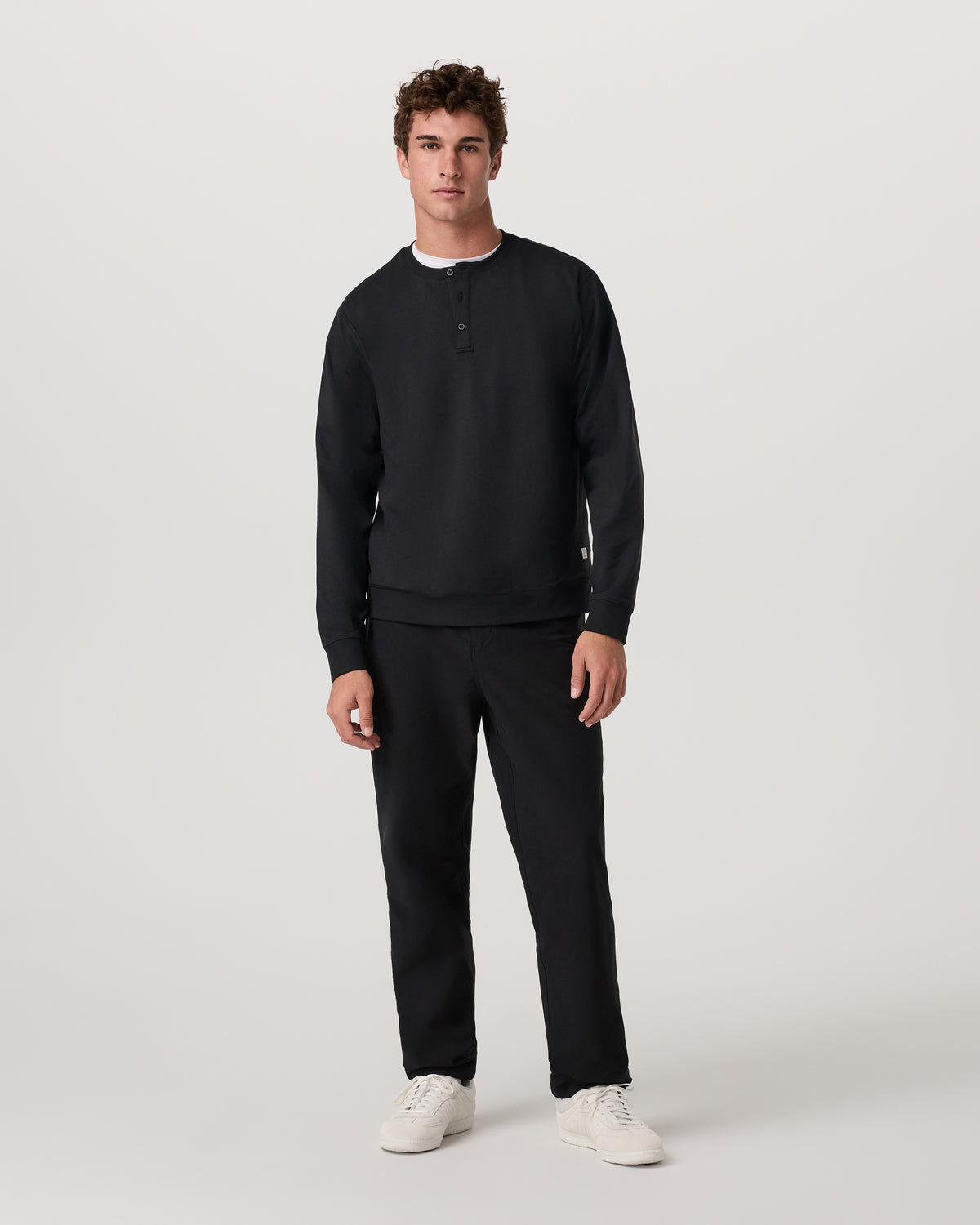 Long Sleeve Coronado Henley - Relaxed Black Heather - Image 4