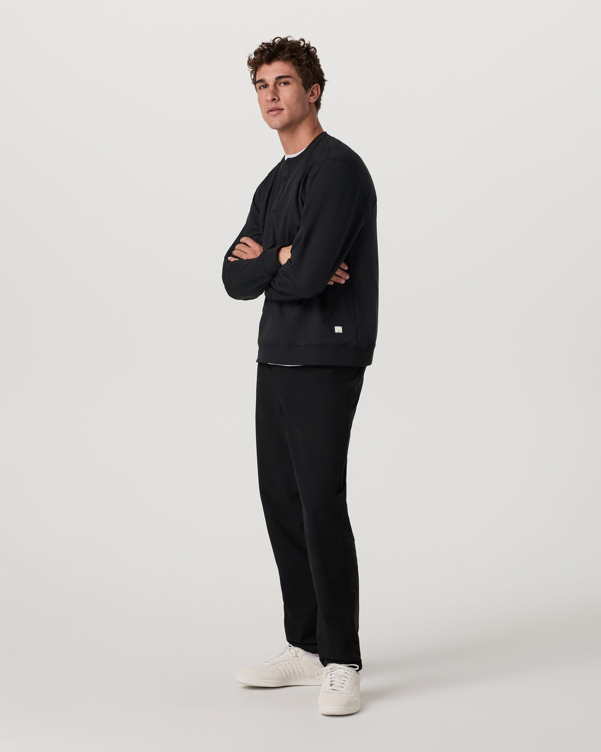 Long Sleeve Coronado Henley - Relaxed Black Heather - Image 5