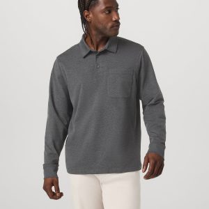 Men's Long Sleeve Coronado Rugby Charcoal Heather