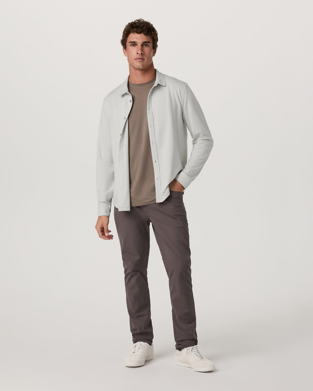 Men's Long Sleeve Ponto Button Down Salt Heather - Image 4