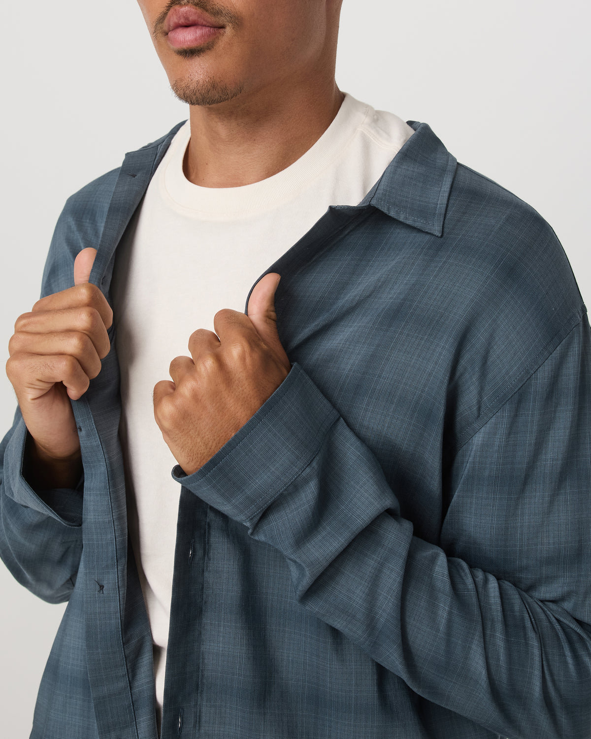 Long Sleeve Plaid Button Down Shirt Men's Abyss Shirt - Image 2