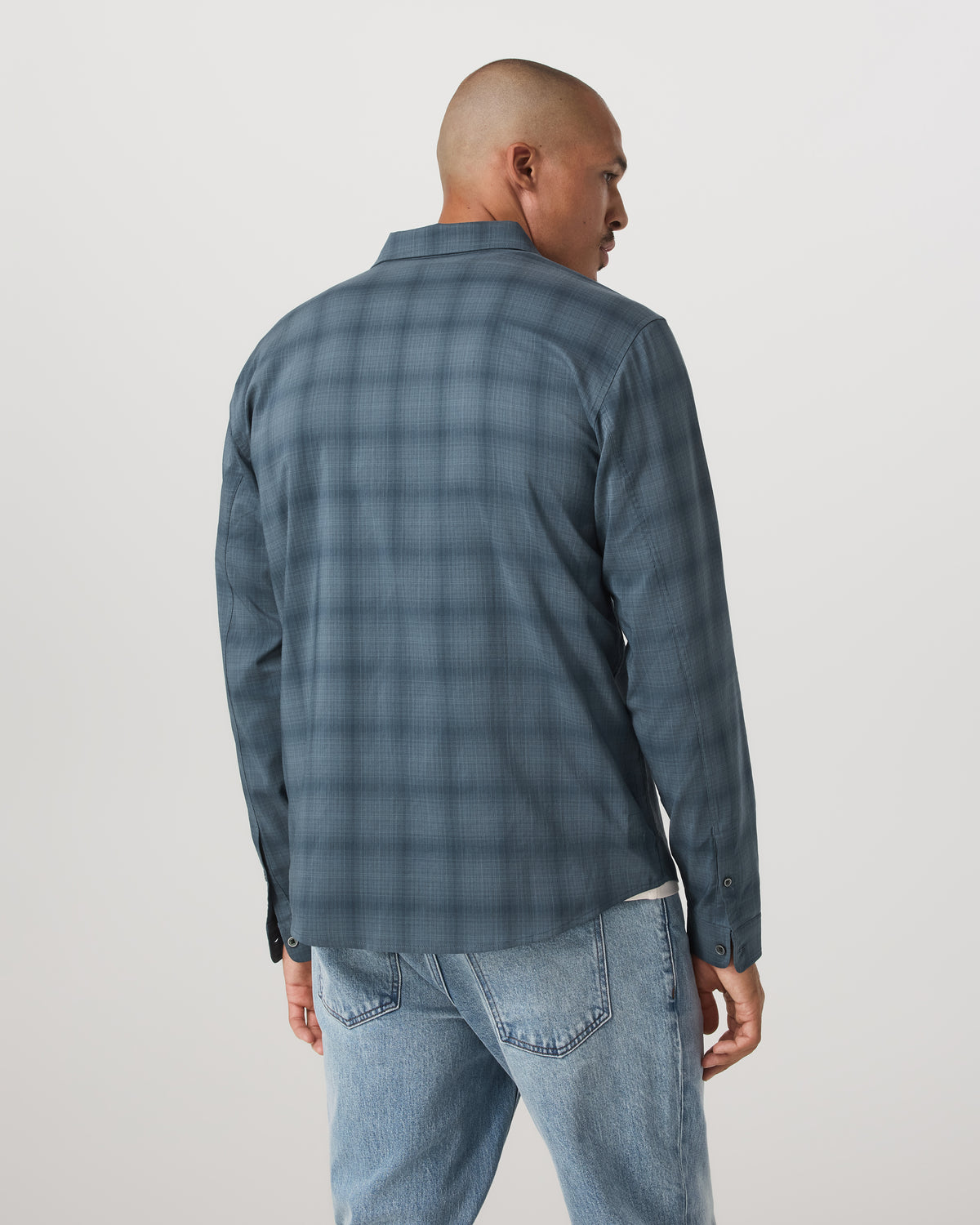 Long Sleeve Plaid Button Down Shirt Men's Abyss Shirt - Image 3