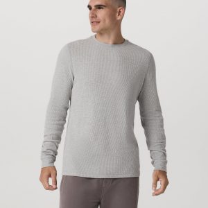 Waffle Crew Men's Light Grey Thermal Shirt