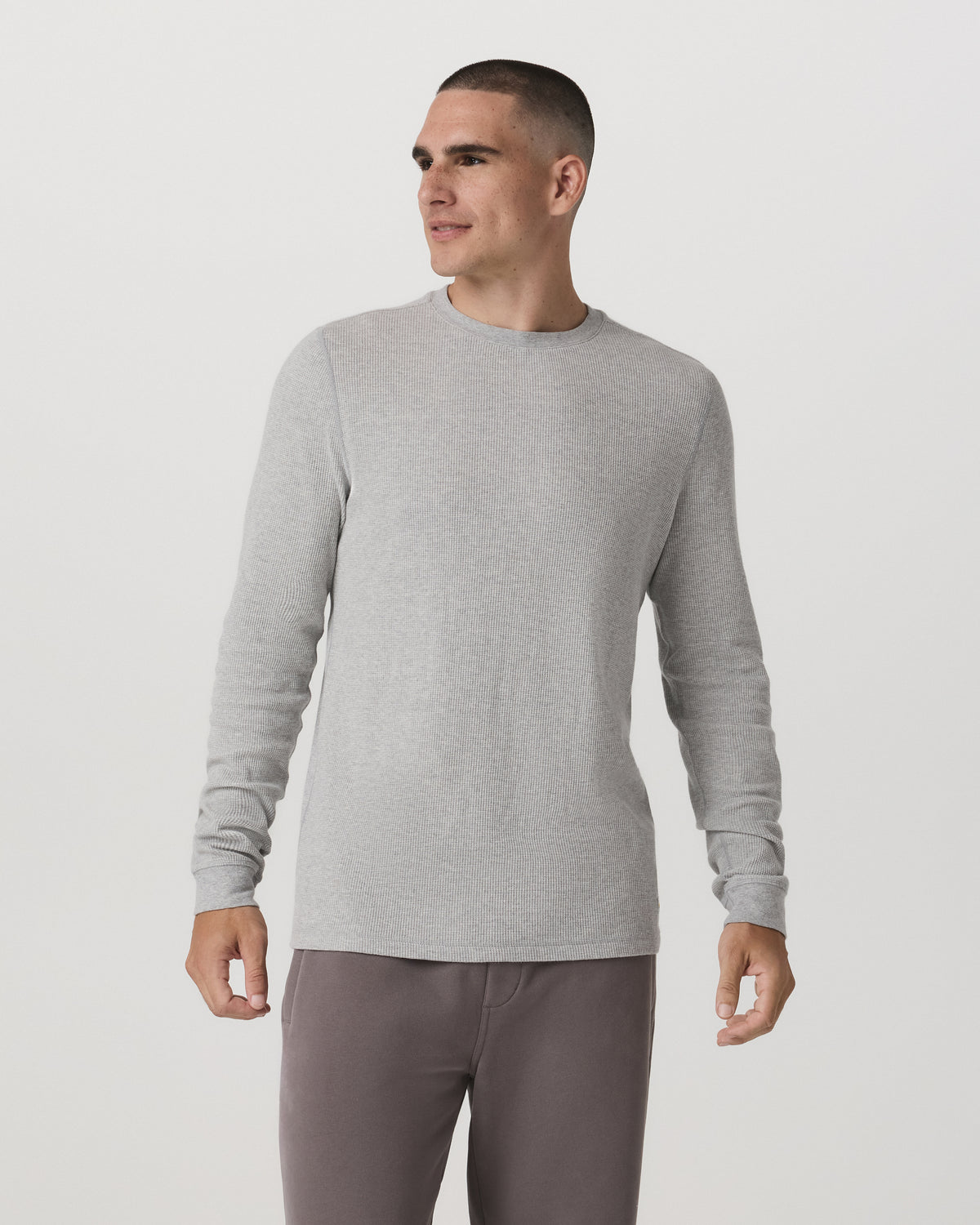 Waffle Crew Men's Light Grey Thermal Shirt