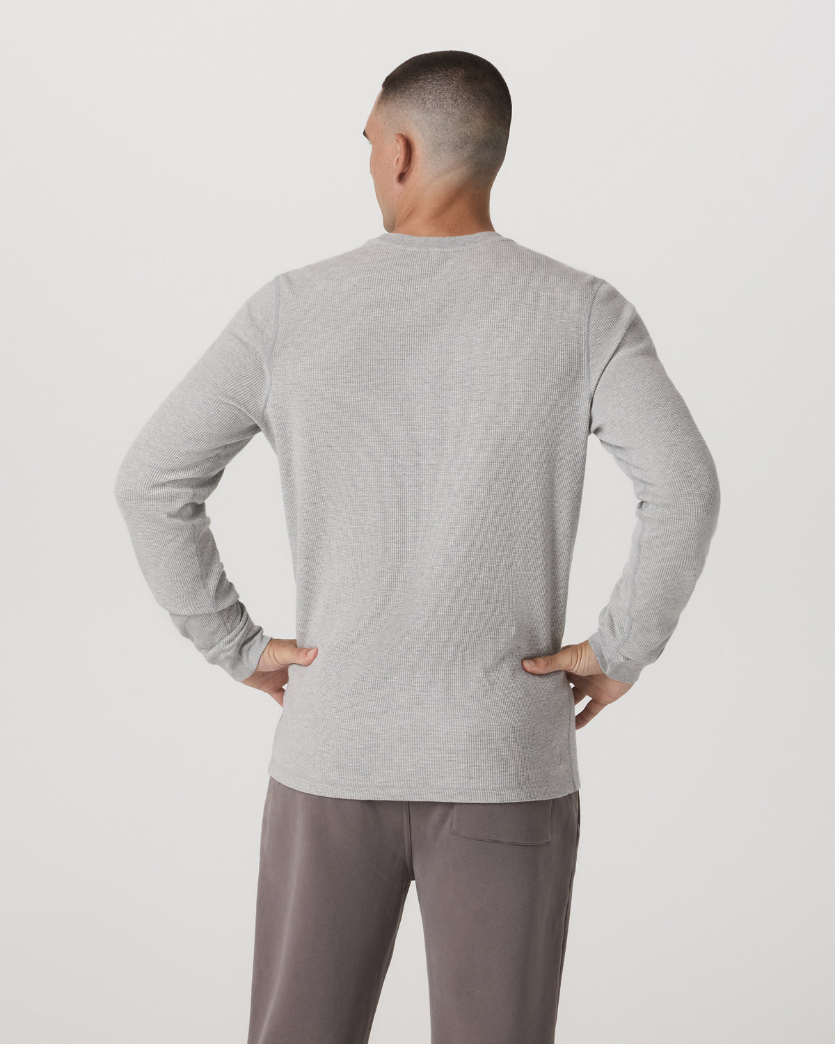 Waffle Crew Men's Light Grey Thermal Shirt - Image 3