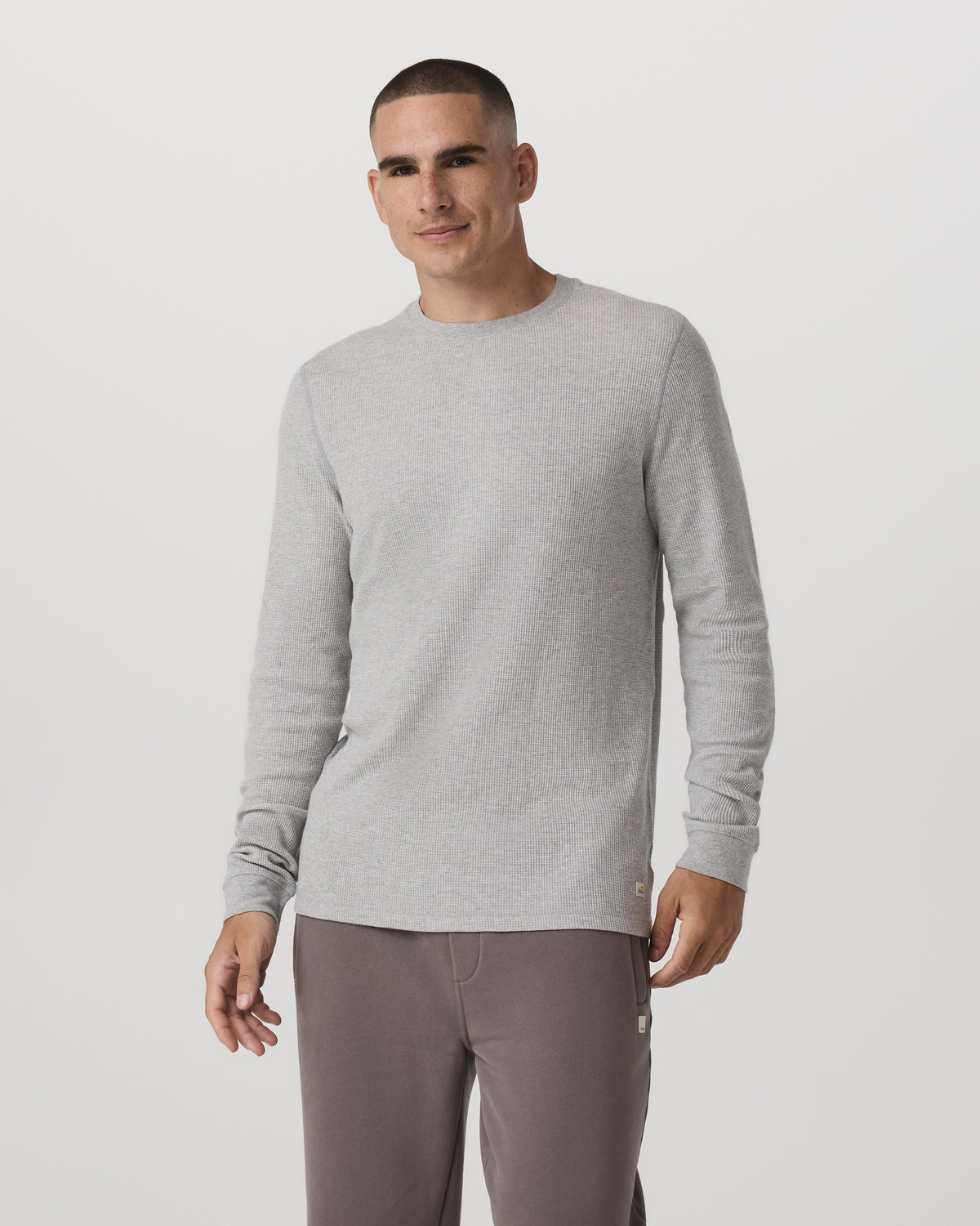 Waffle Crew Men's Light Grey Thermal Shirt - Image 5