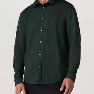 Men's Long Sleeve Ponto Button Down Evergreen Heather
