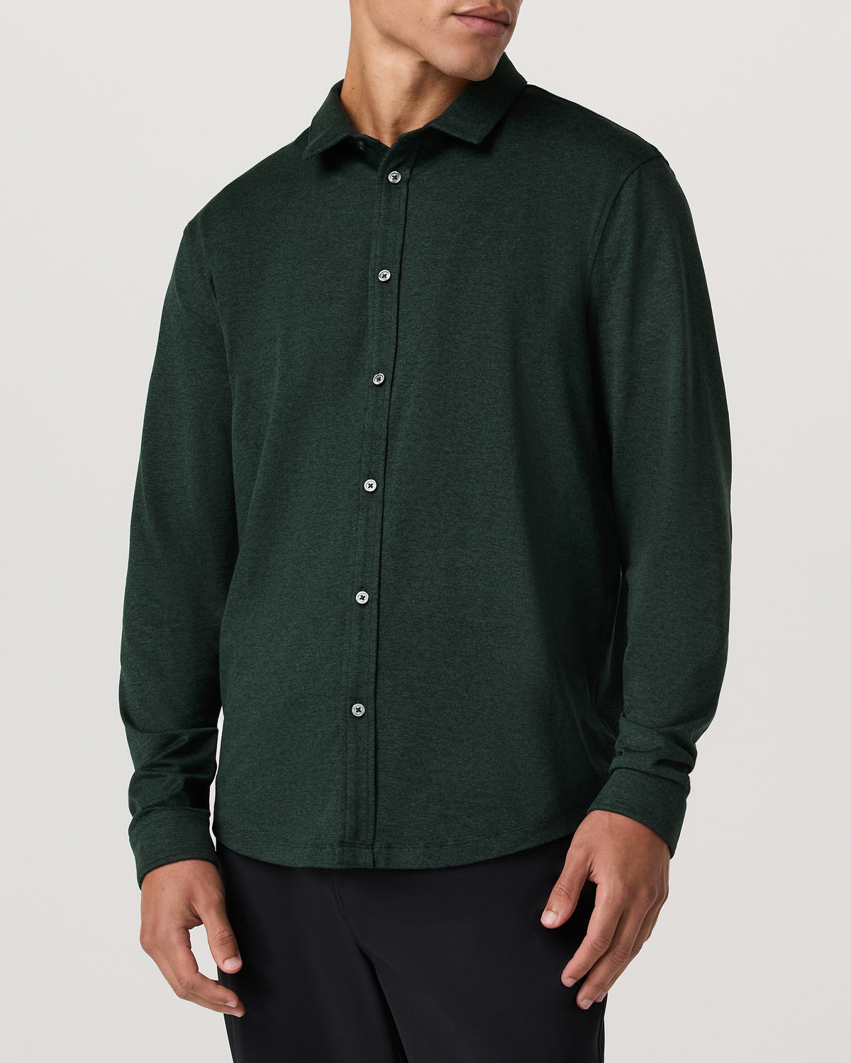 Men's Long Sleeve Ponto Button Down Evergreen Heather