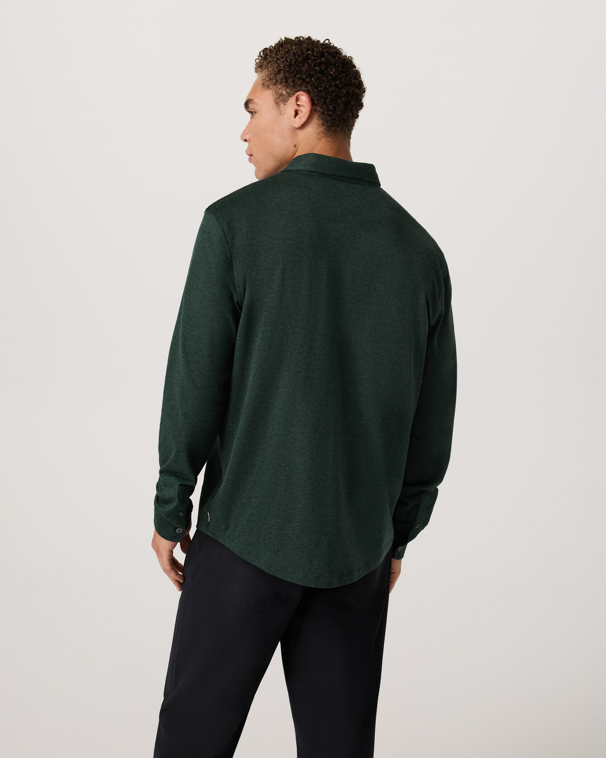 Men's Long Sleeve Ponto Button Down Evergreen Heather - Image 3