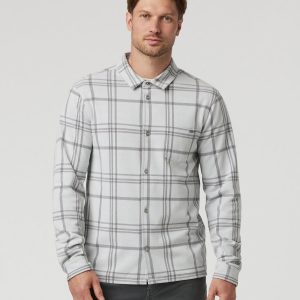 Seaview Plaid Buttondown Shirt Frost Grey