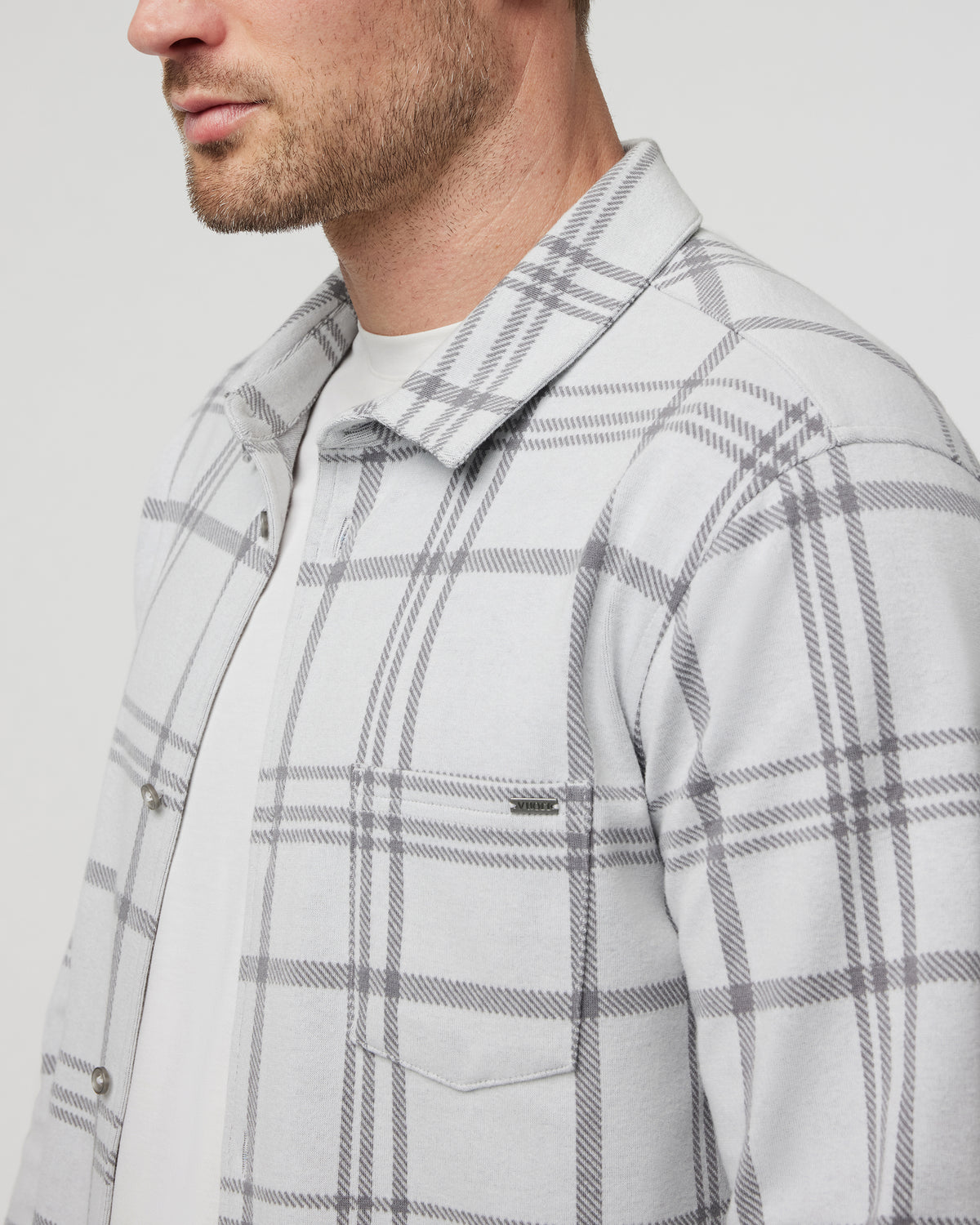 Seaview Plaid Buttondown Shirt Frost Grey - Image 2