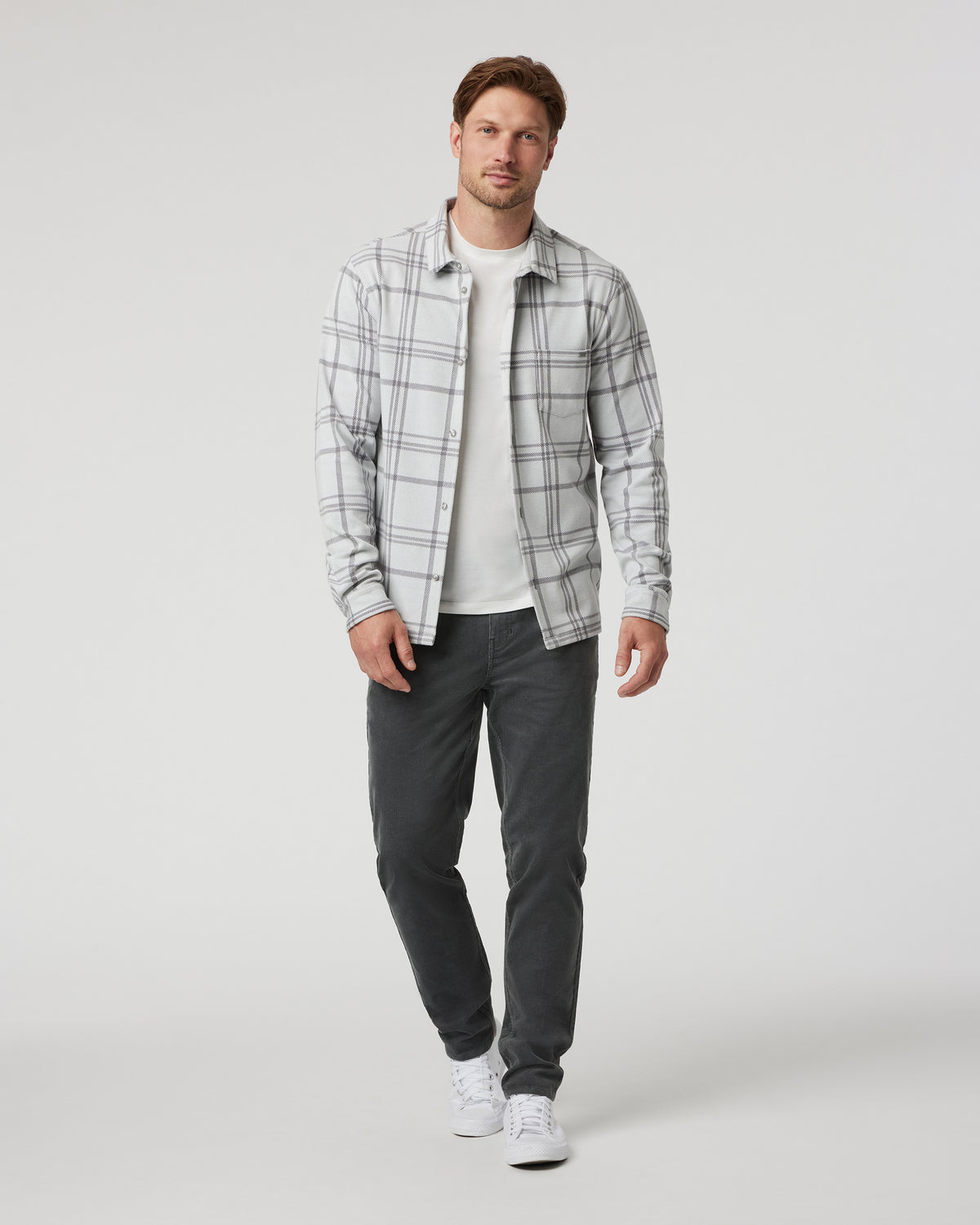 Seaview Plaid Buttondown Shirt Frost Grey - Image 4