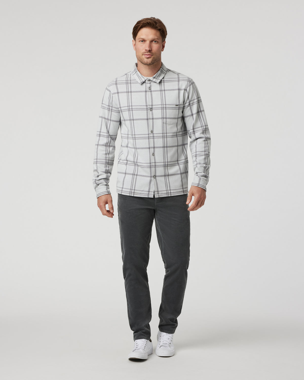 Seaview Plaid Buttondown Shirt Frost Grey - Image 5
