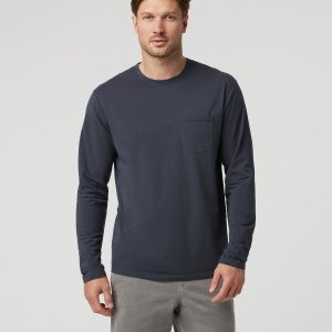 Long Sleeve Men's Feather Tee Navy