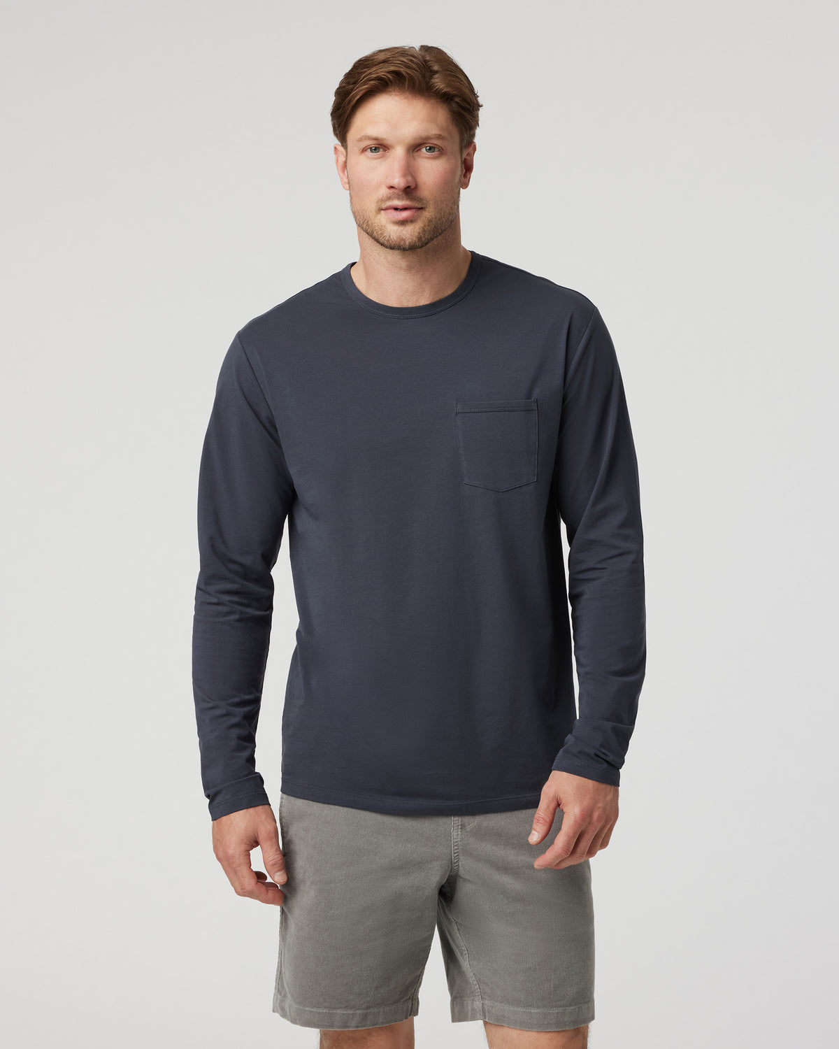 Long Sleeve Men's Feather Tee Navy