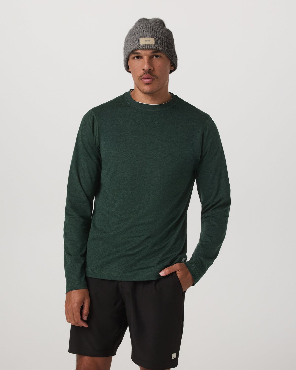 Long Sleeve Ponto Performance Tee Evergreen Heather
