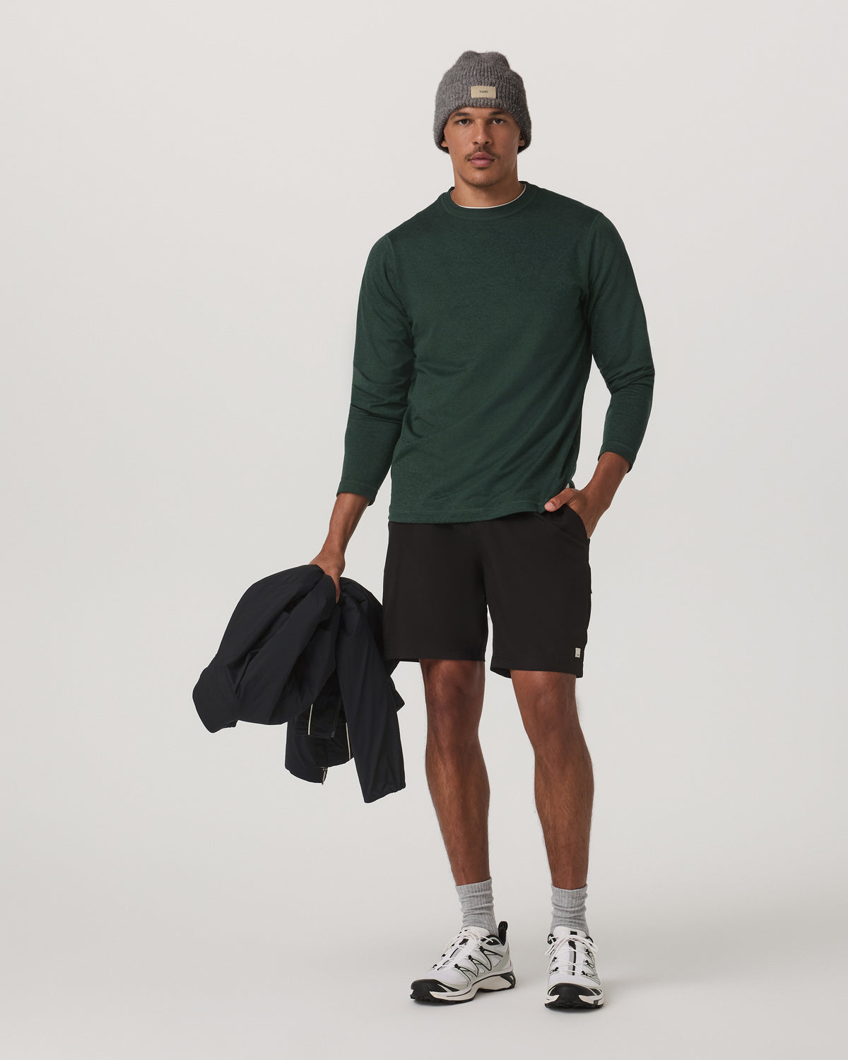 Long Sleeve Ponto Performance Tee Evergreen Heather - Image 4