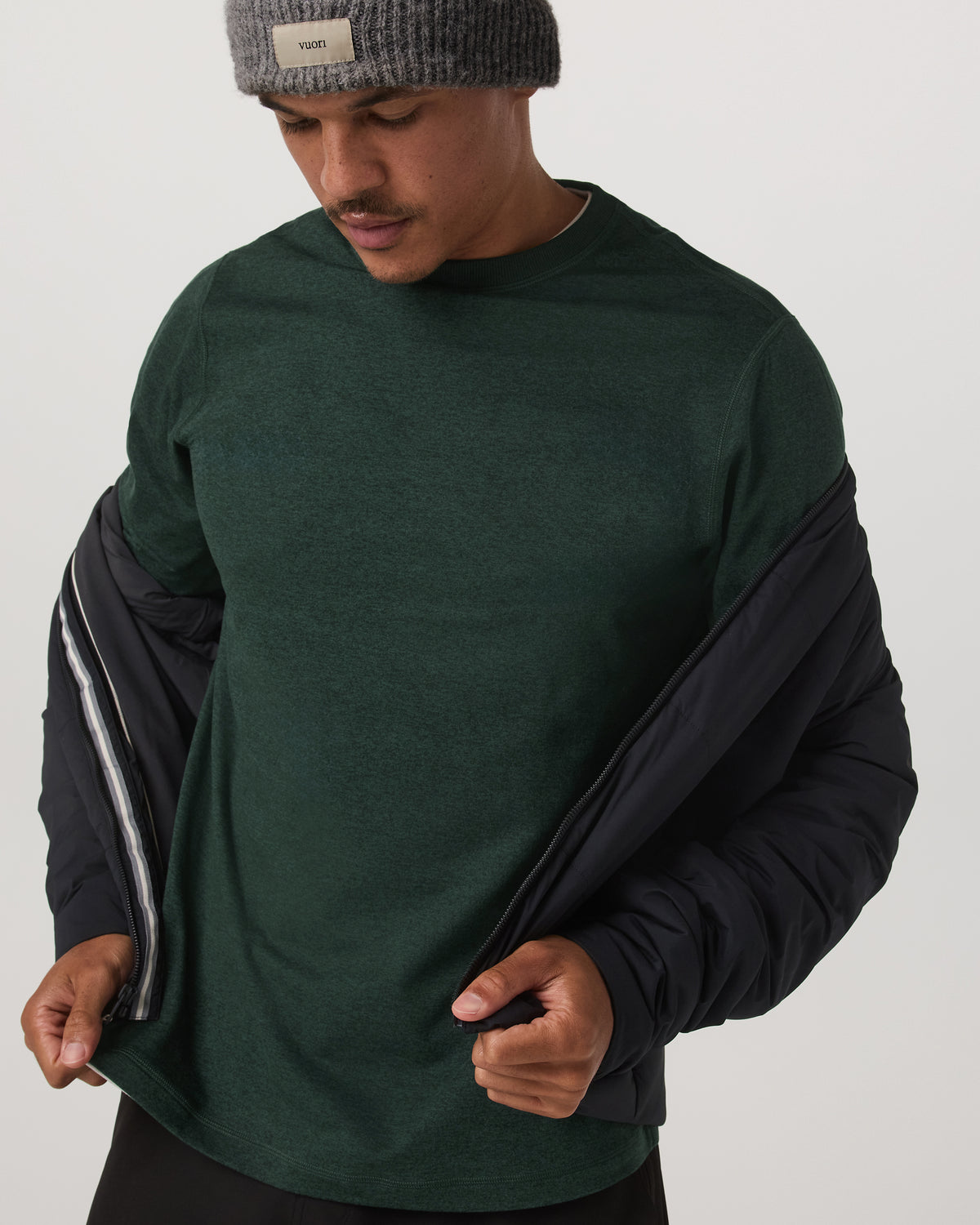 Long Sleeve Ponto Performance Tee Evergreen Heather - Image 5