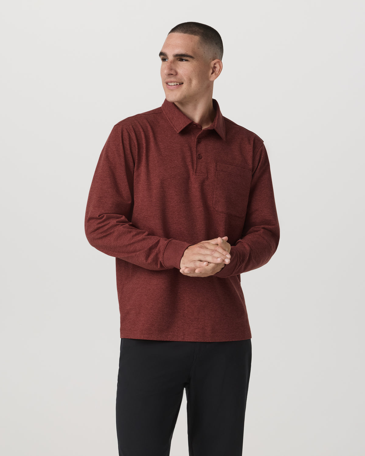 Men's Long Sleeve Coronado Rugby Spiced Apple Heather - Image 2