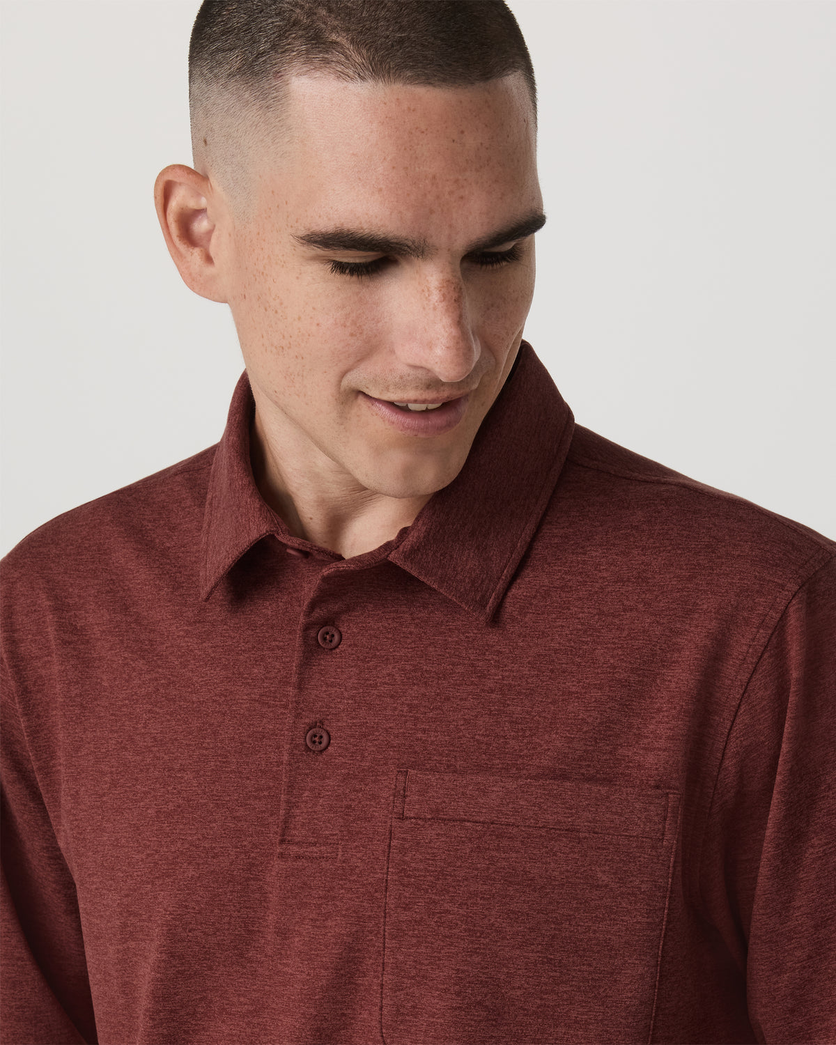 Men's Long Sleeve Coronado Rugby Spiced Apple Heather - Image 3