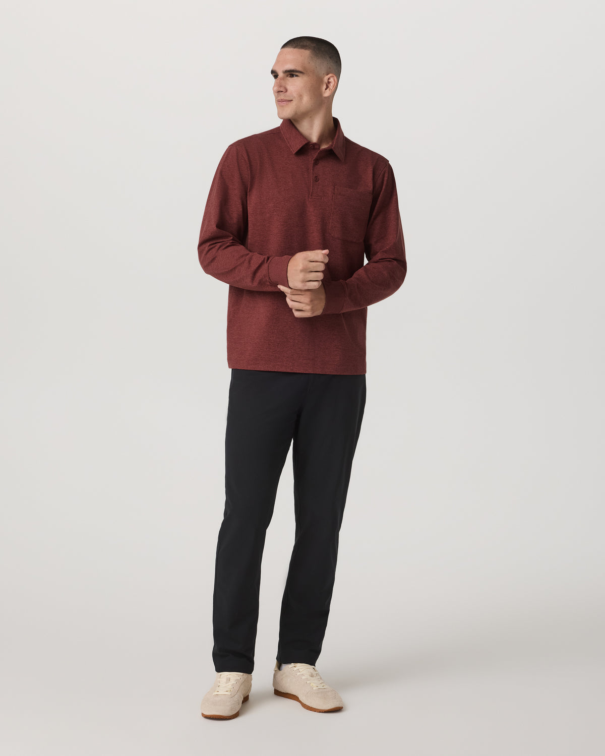 Men's Long Sleeve Coronado Rugby Spiced Apple Heather - Image 5