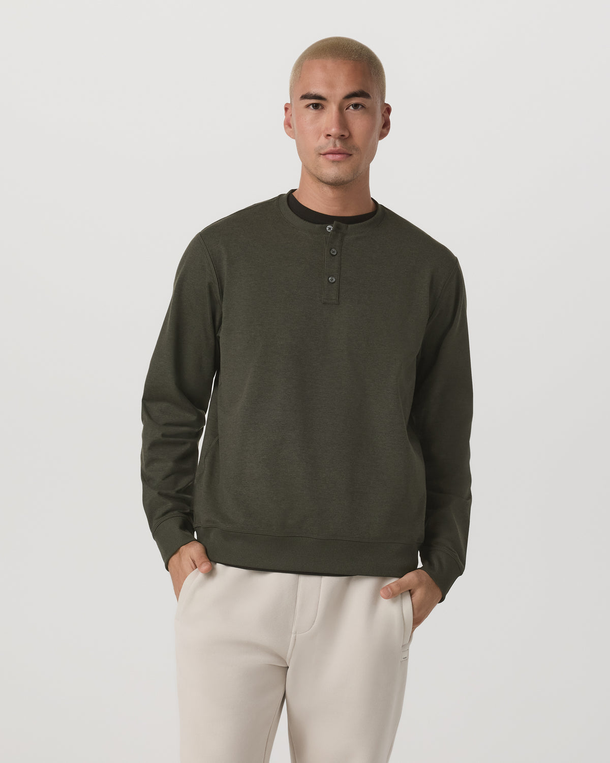 Long Sleeve Coronado Henley - Relaxed Oregano Heather