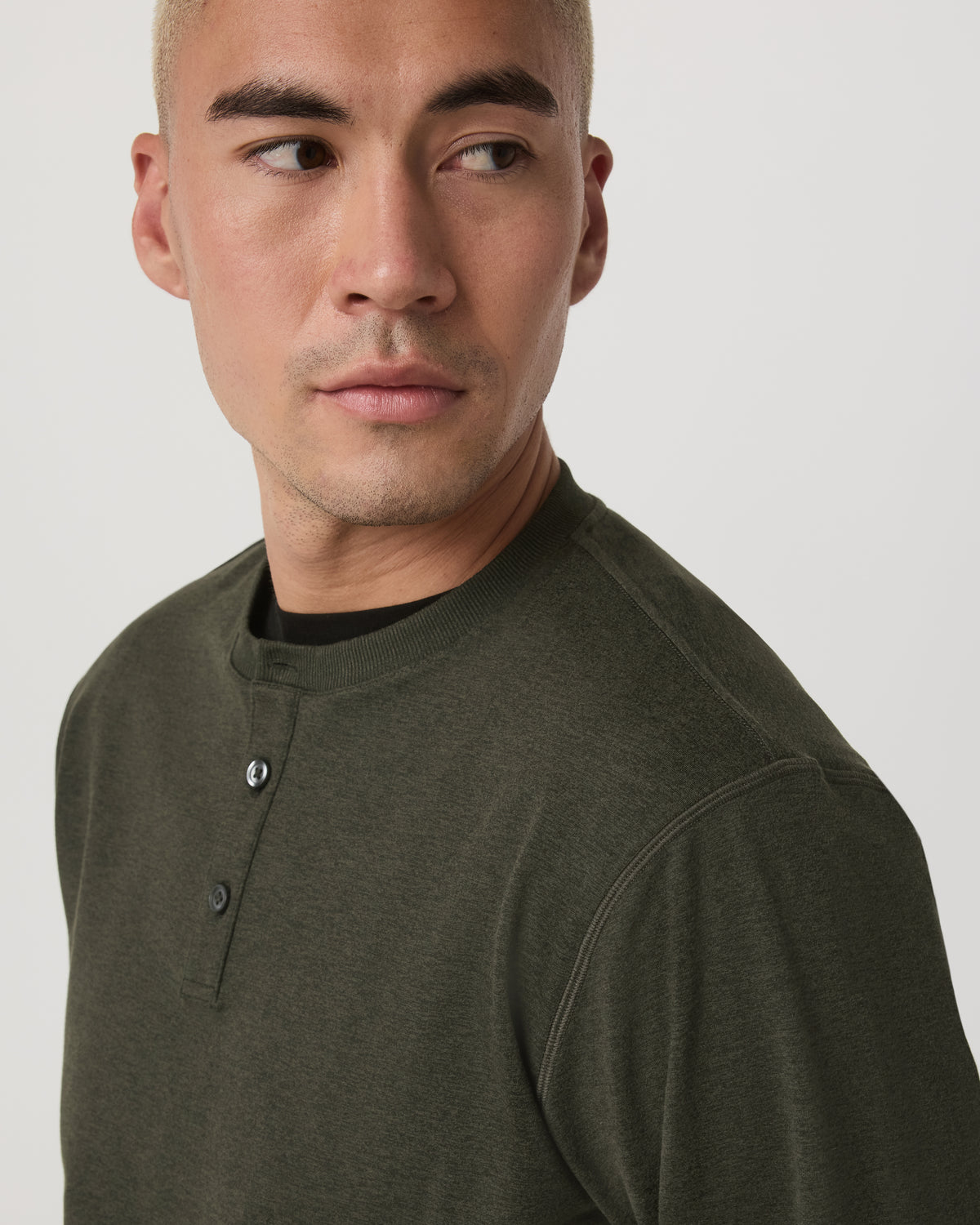 Long Sleeve Coronado Henley - Relaxed Oregano Heather - Image 2