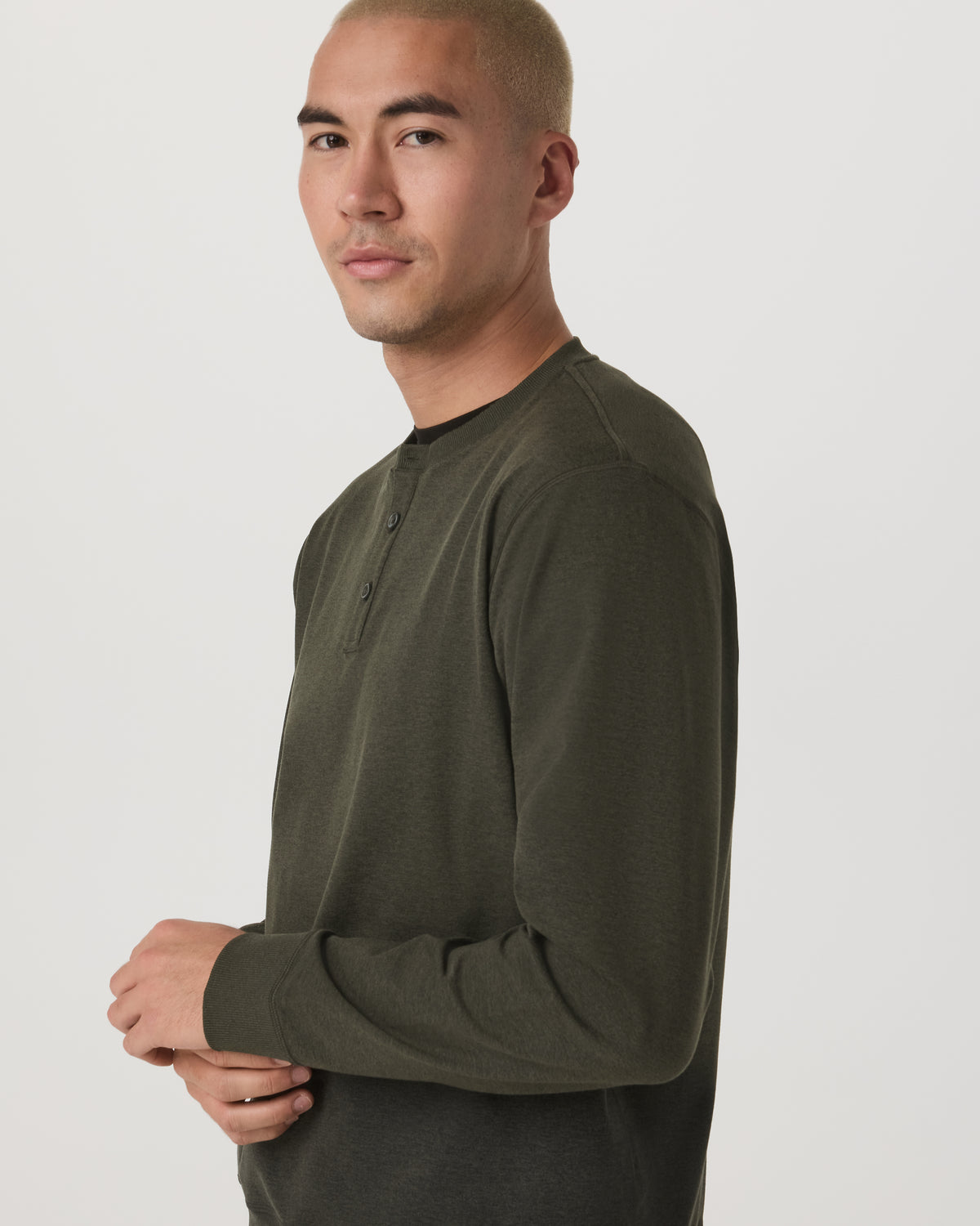 Long Sleeve Coronado Henley - Relaxed Oregano Heather - Image 5