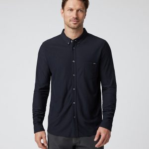 Long Sleeve Ace Button Down Men's Black Shirt