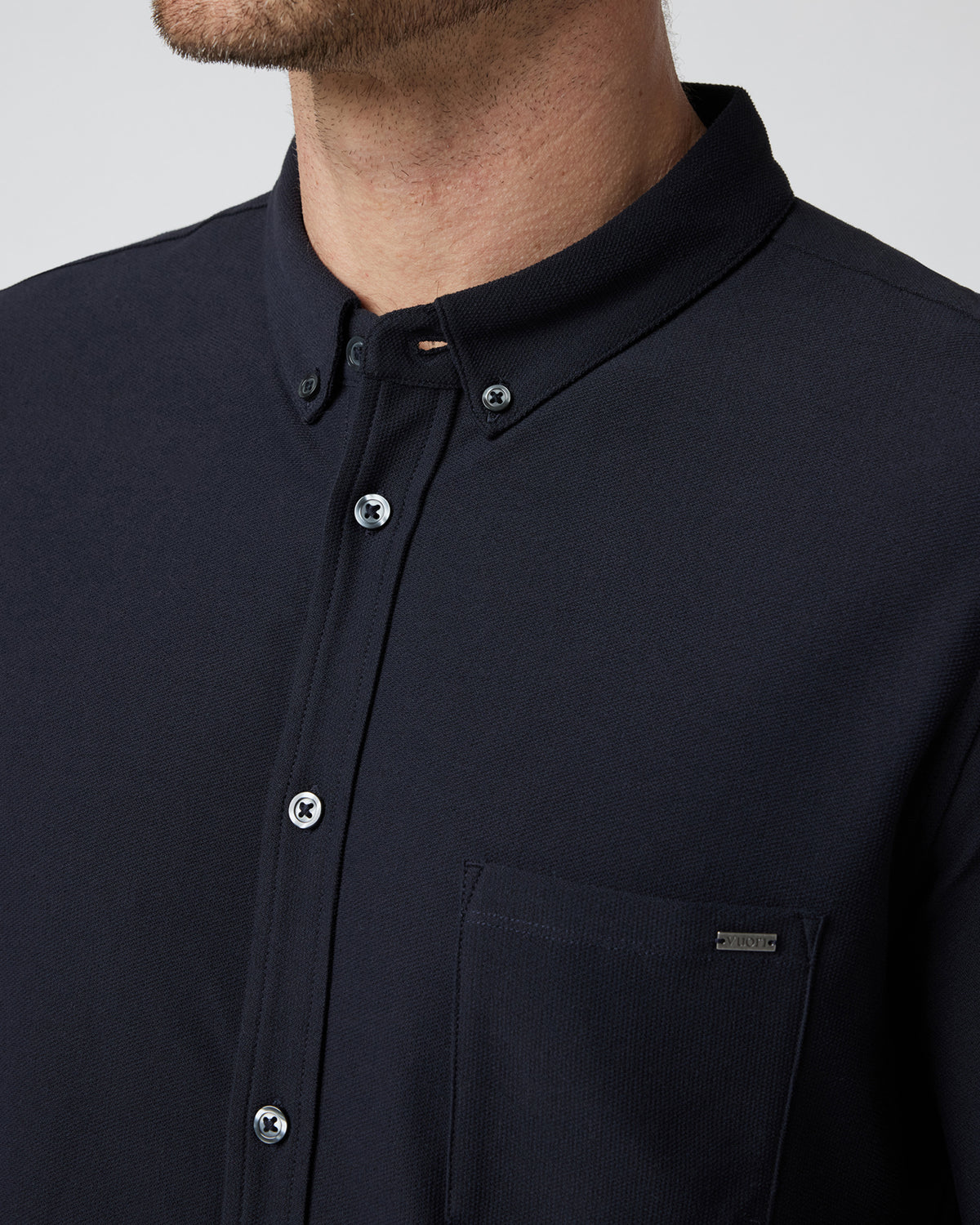 Long Sleeve Ace Button Down Men's Black Shirt - Image 2