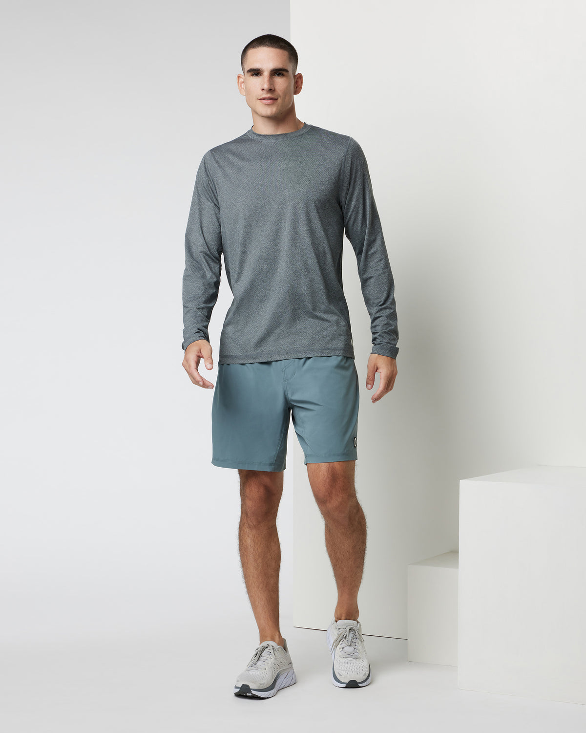 Long Sleeve Tradewind Performance Tee 2.0 Heather Grey - Image 3