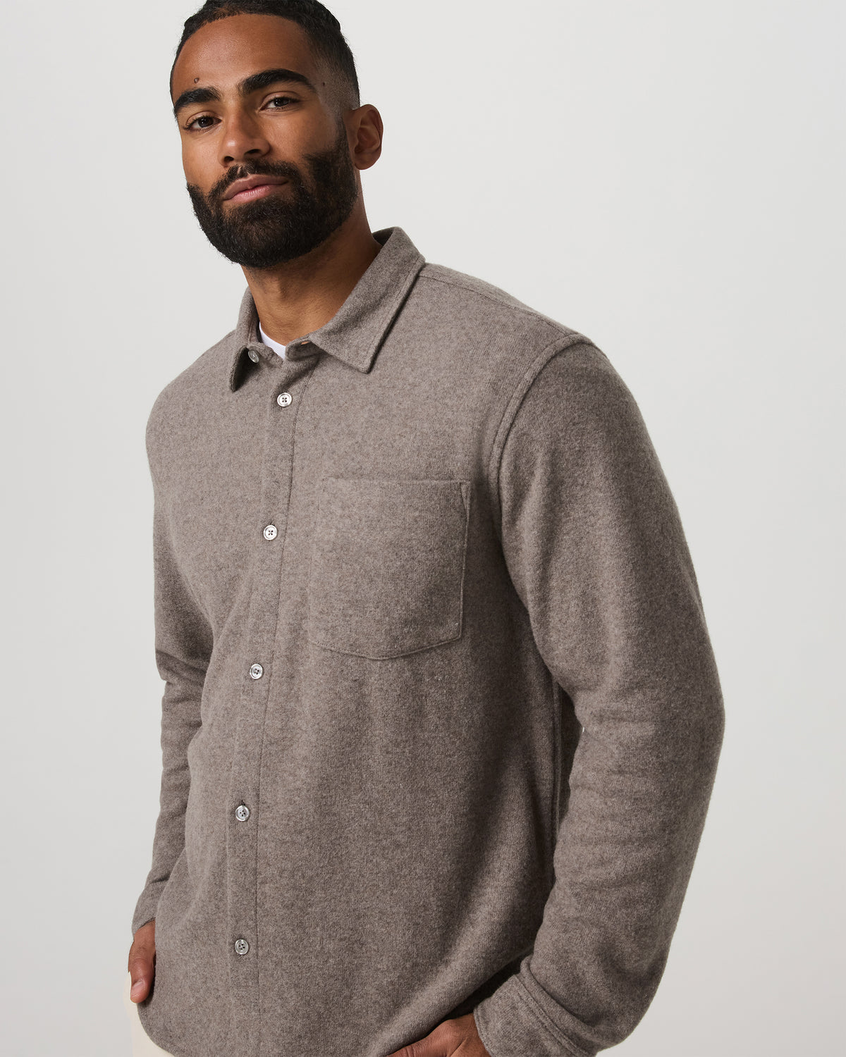 Long Sleeve Altitude Wool Shirt - Relaxed Phantom Grey