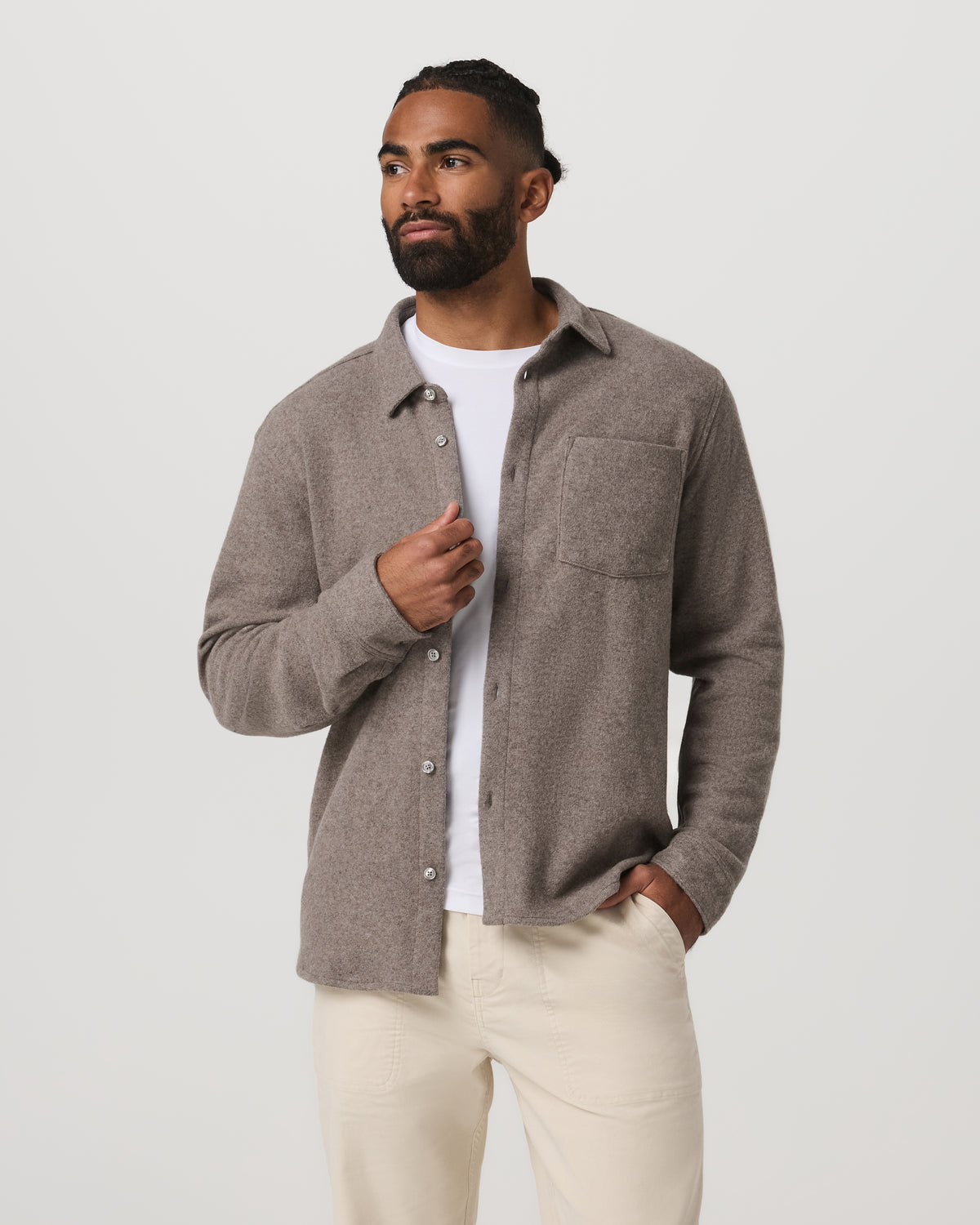 Long Sleeve Altitude Wool Shirt - Relaxed Phantom Grey - Image 2