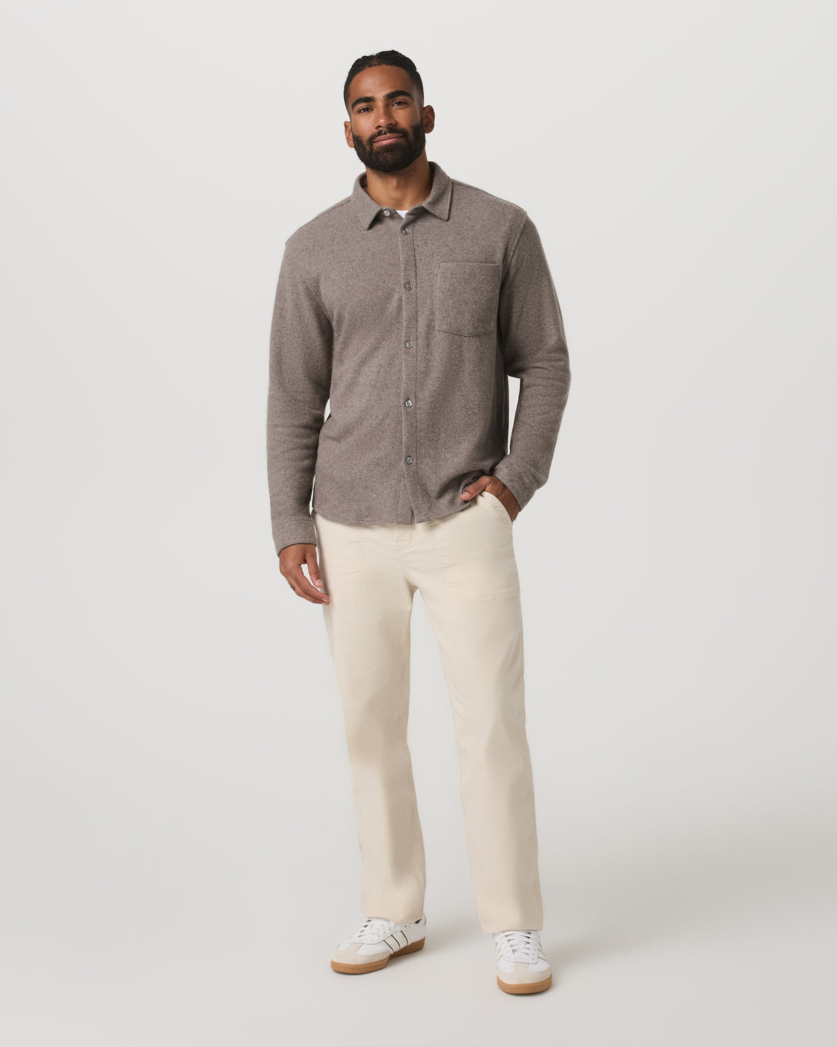 Long Sleeve Altitude Wool Shirt - Relaxed Phantom Grey - Image 4