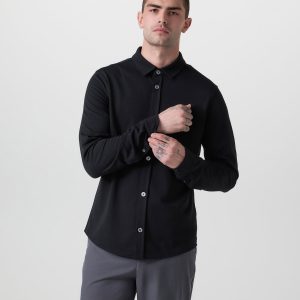 Long Sleeve North Beach Button Down Black