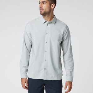 Long Sleeve Manhattan Button Down Sky Grey