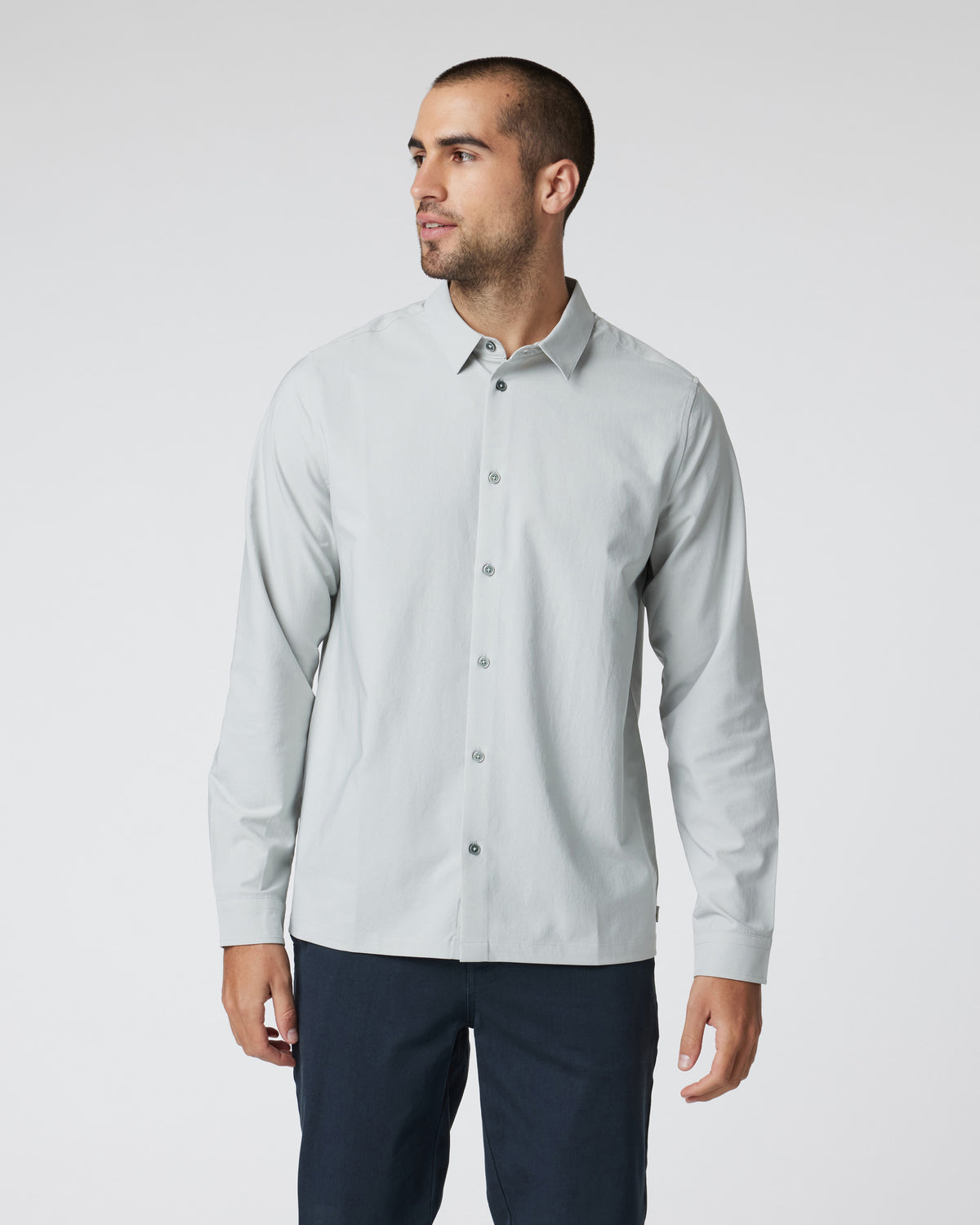 Long Sleeve Manhattan Button Down Sky Grey
