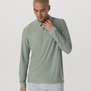 Long Sleeve Strato Tech Polo Men's Thyme Heather Shirt