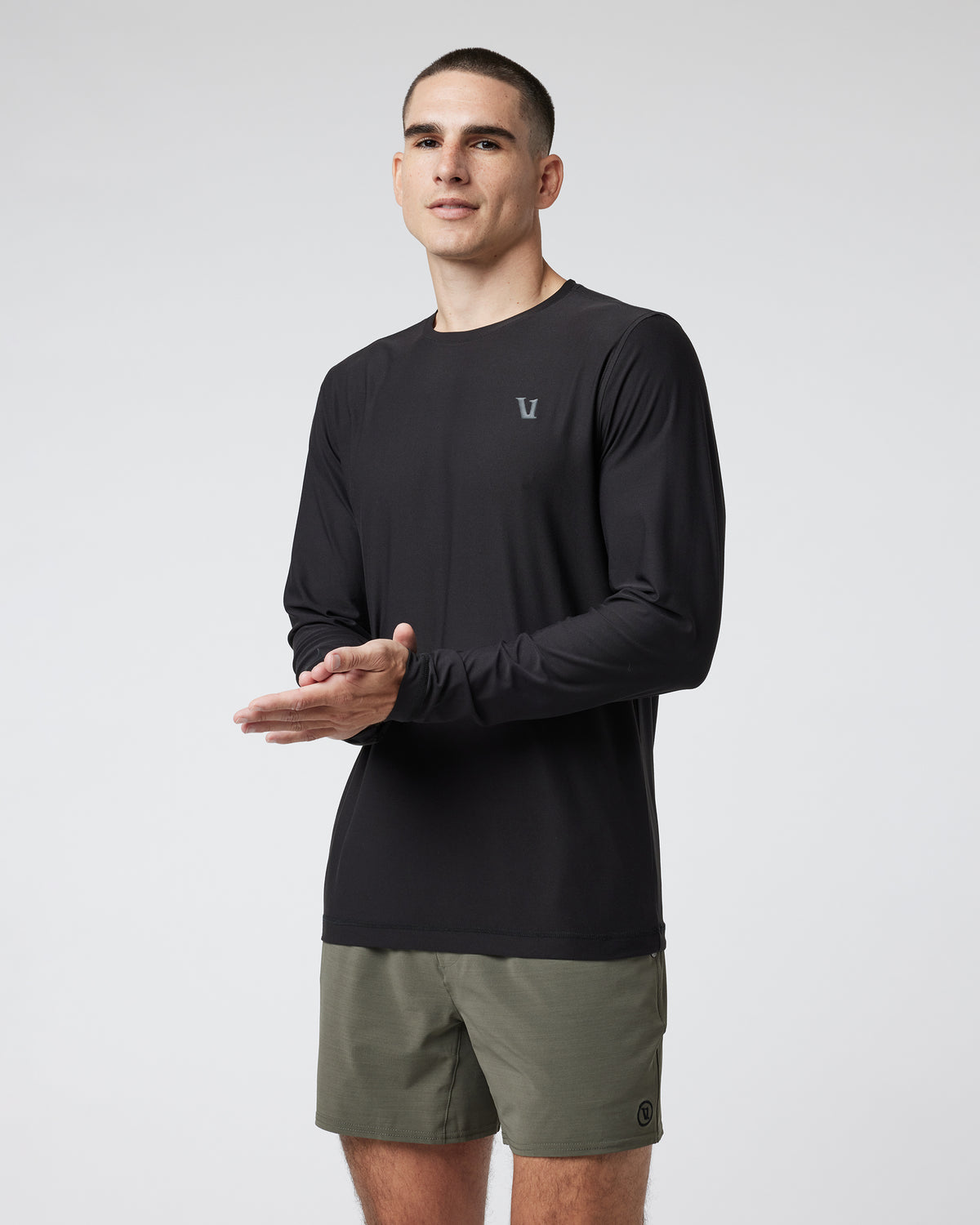 Long Sleeve Strato Graphic Tee Black Workout Tee