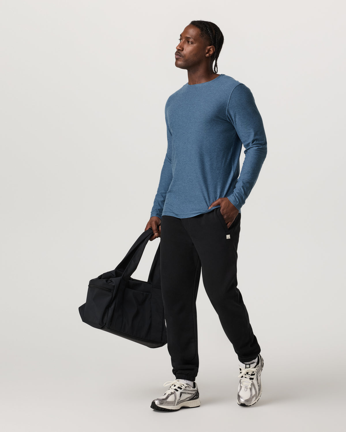 Men's Long Sleeve Strato Tech Tee Pool Blue Heather