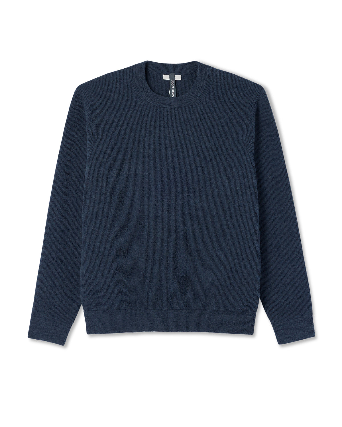Midweight Rib Sweater Men's Navy Ribbed Knit Sweater - Image 6